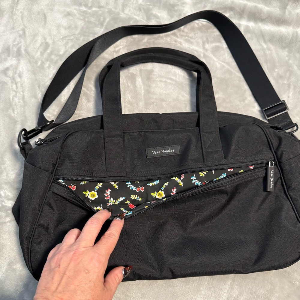 Vera‎ Bradley Black Lighten Up Grand Traveler Duffle Bag  24830-481